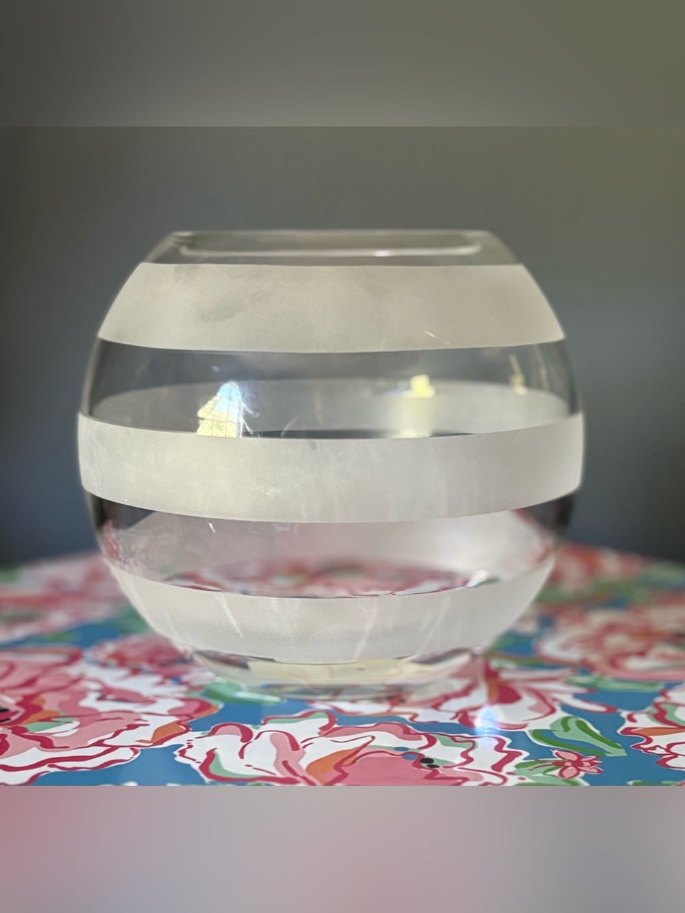 Lenox & Kate Spade “Hopper Stripe Wide”, Mini Rose Bowl, Full Lead Crystal